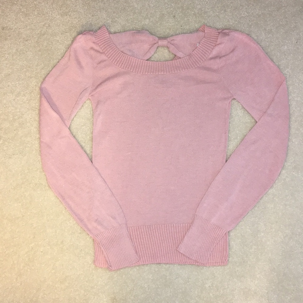 Pink Bow Back Sweater